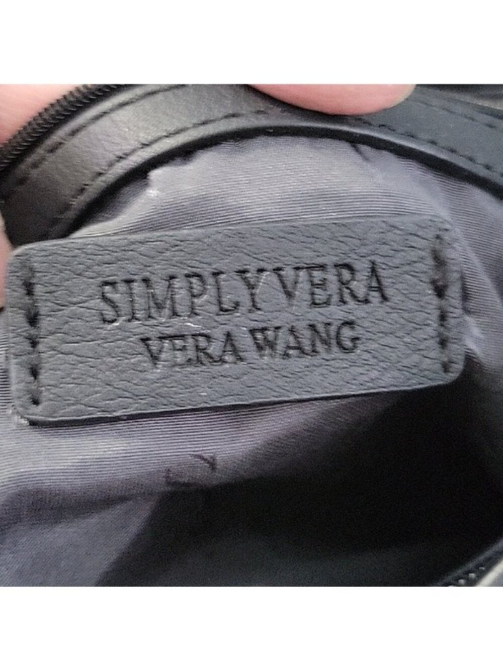 Simply Vera Vera Wang Black Quilted Floral Tote Bag Faux Leather Shoulder Bag - Picture 9 of 14